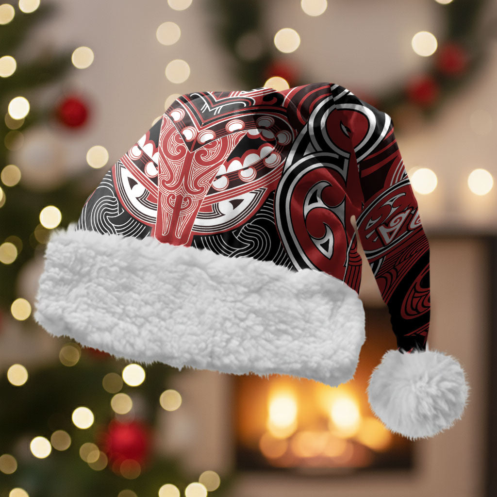Aotearoa Iwi Te Ati Awa Personalised Christmas Santa Hat Maori Kowhaiwhai Pattern