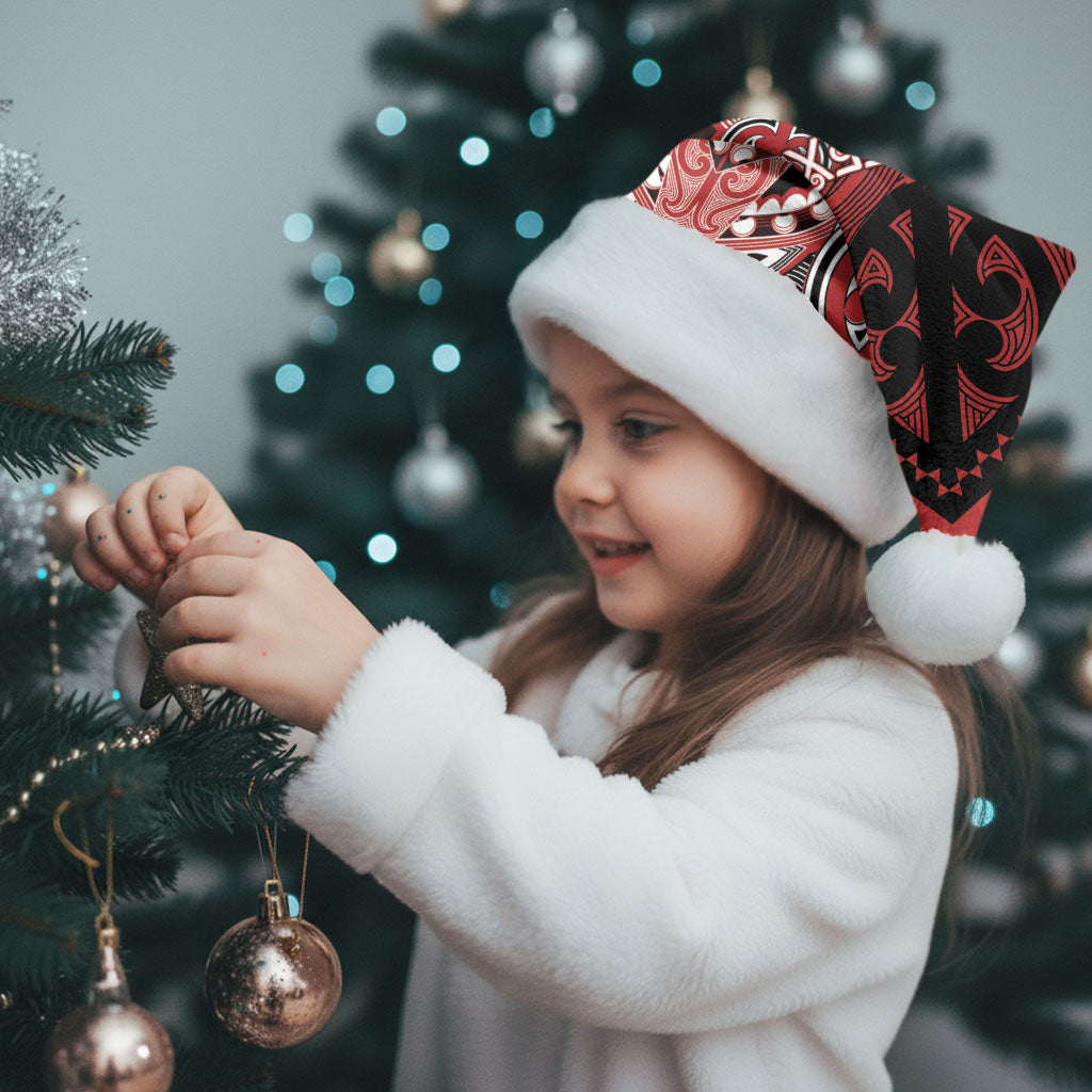 Aotearoa Iwi Te Ati Awa Personalised Christmas Santa Hat Maori Kowhaiwhai Pattern