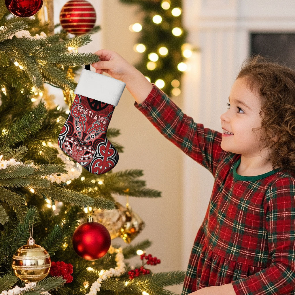 Aotearoa Iwi Te Ati Awa Personalised Christmas Stocking Maori Kowhaiwhai Pattern