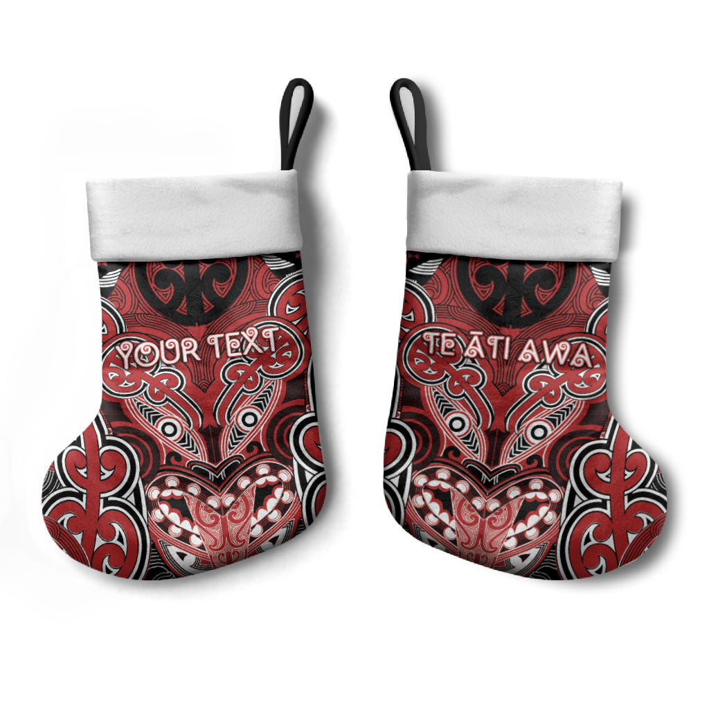 Aotearoa Iwi Te Ati Awa Personalised Christmas Stocking Maori Kowhaiwhai Pattern