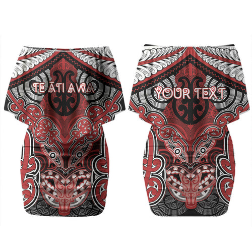 Aotearoa Iwi Te Ati Awa Personalised Couples Matching Off Shoulder Short Dress and Hawaiian Shirt Maori Kowhaiwhai Pattern