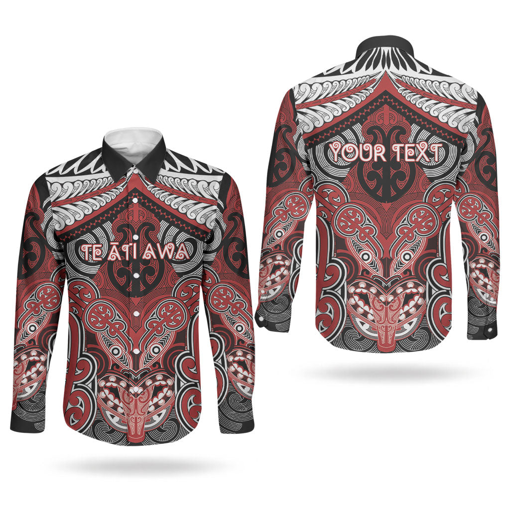 Aotearoa Iwi Te Ati Awa Personalised Couples Matching Off Shoulder Short Dress and Long Sleeve Button Shirt Maori Kowhaiwhai Pattern