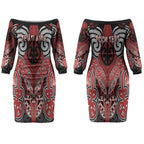 Aotearoa Iwi Te Ati Awa Personalised Couples Matching Off The Shoulder Long Sleeve Dress and Hawaiian Shirt Maori Kowhaiwhai Pattern