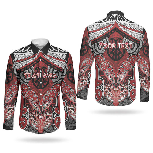 Aotearoa Iwi Te Ati Awa Personalised Couples Matching Summer Maxi Dress and Long Sleeve Button Shirt Maori Kowhaiwhai Pattern