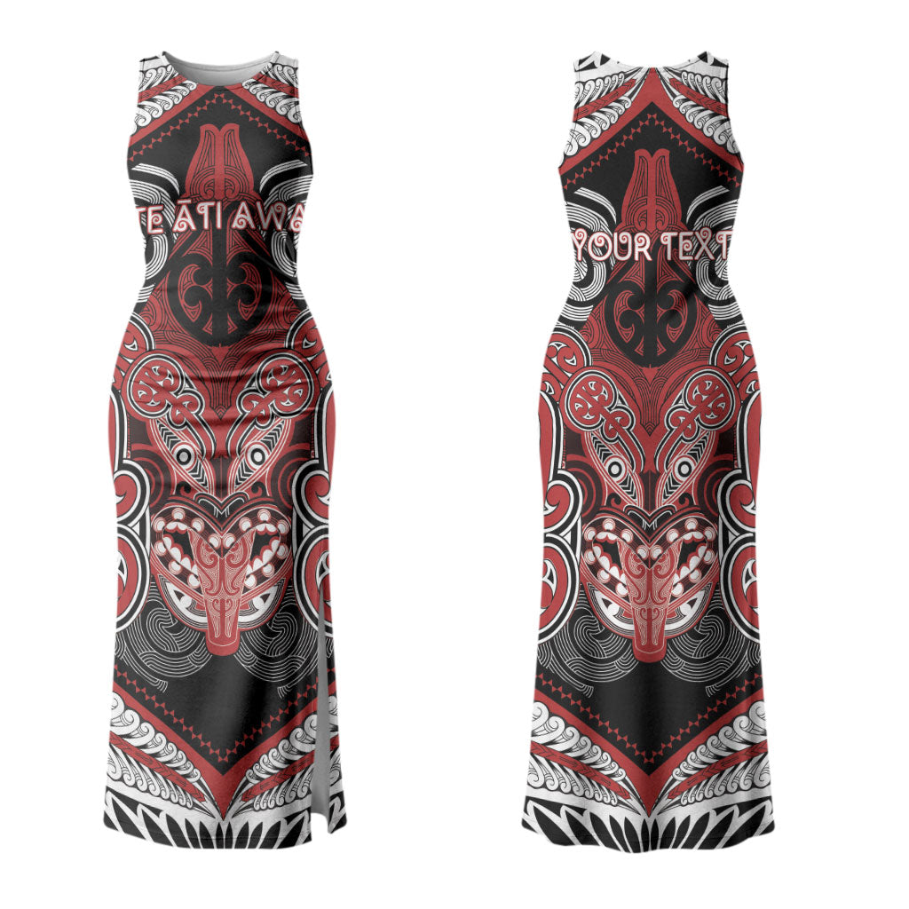 Aotearoa Iwi Te Ati Awa Personalised Couples Matching Tank Maxi Dress and Hawaiian Shirt Maori Kowhaiwhai Pattern
