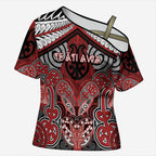 Aotearoa Iwi Te Ati Awa Personalised Cross Shoulder Shirt Maori Kowhaiwhai Pattern