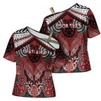 Aotearoa Iwi Te Ati Awa Personalised Cross Shoulder Shirt Maori Kowhaiwhai Pattern