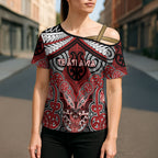 Aotearoa Iwi Te Ati Awa Personalised Cross Shoulder Shirt Maori Kowhaiwhai Pattern
