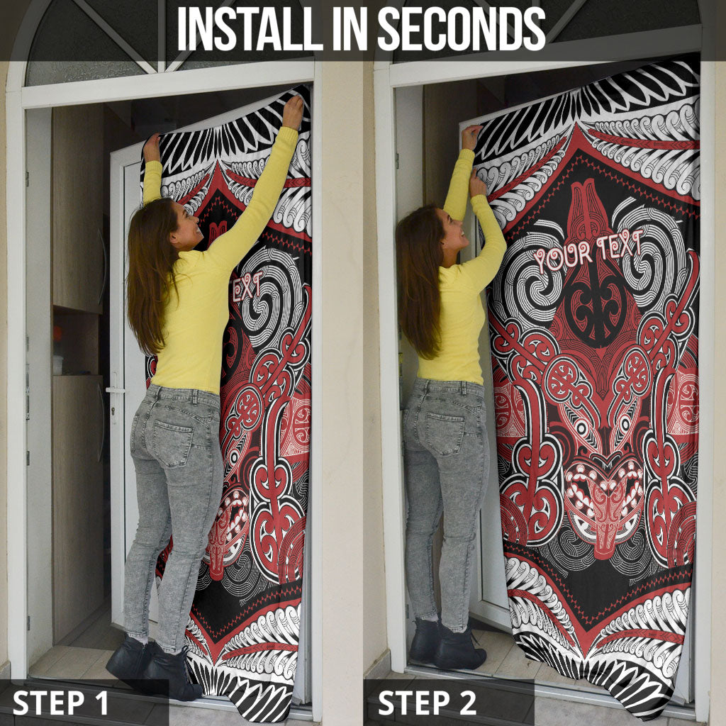 Aotearoa Iwi Te Ati Awa Personalised Door Cover Maori Kowhaiwhai Pattern