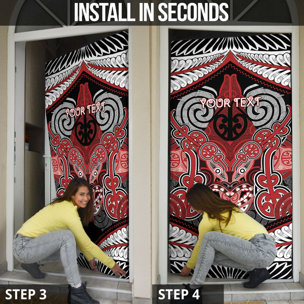 Aotearoa Iwi Te Ati Awa Personalised Door Cover Maori Kowhaiwhai Pattern