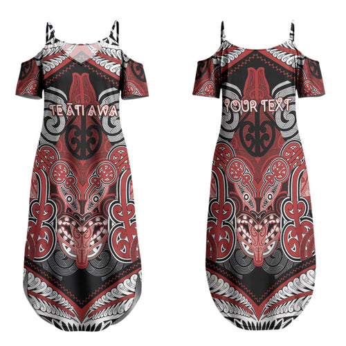 Aotearoa Iwi Te Ati Awa Personalised Family Matching Summer Maxi Dress and Hawaiian Shirt Maori Kowhaiwhai Pattern