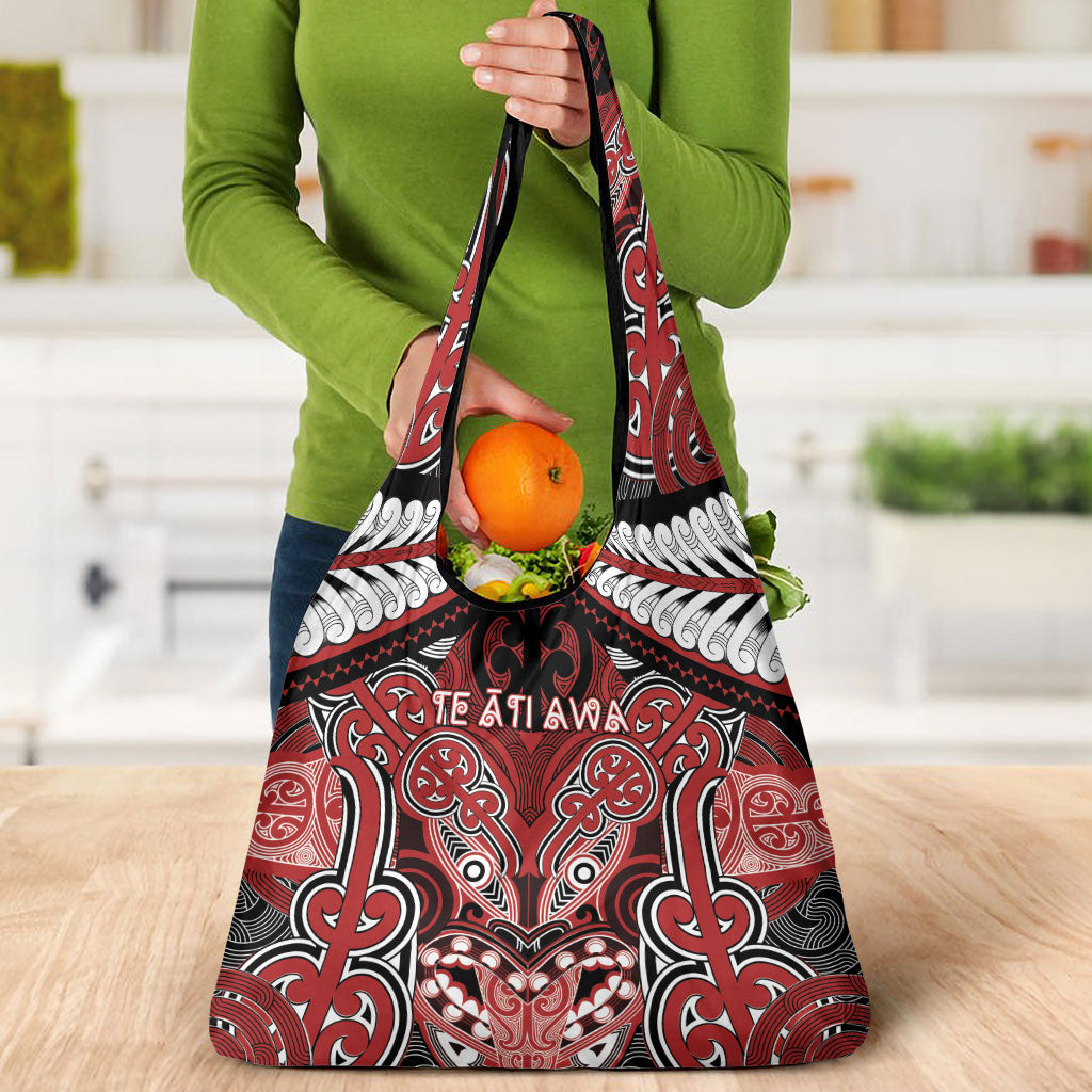 Aotearoa Iwi Te Ati Awa Grocery Bag Maori Kowhaiwhai Pattern