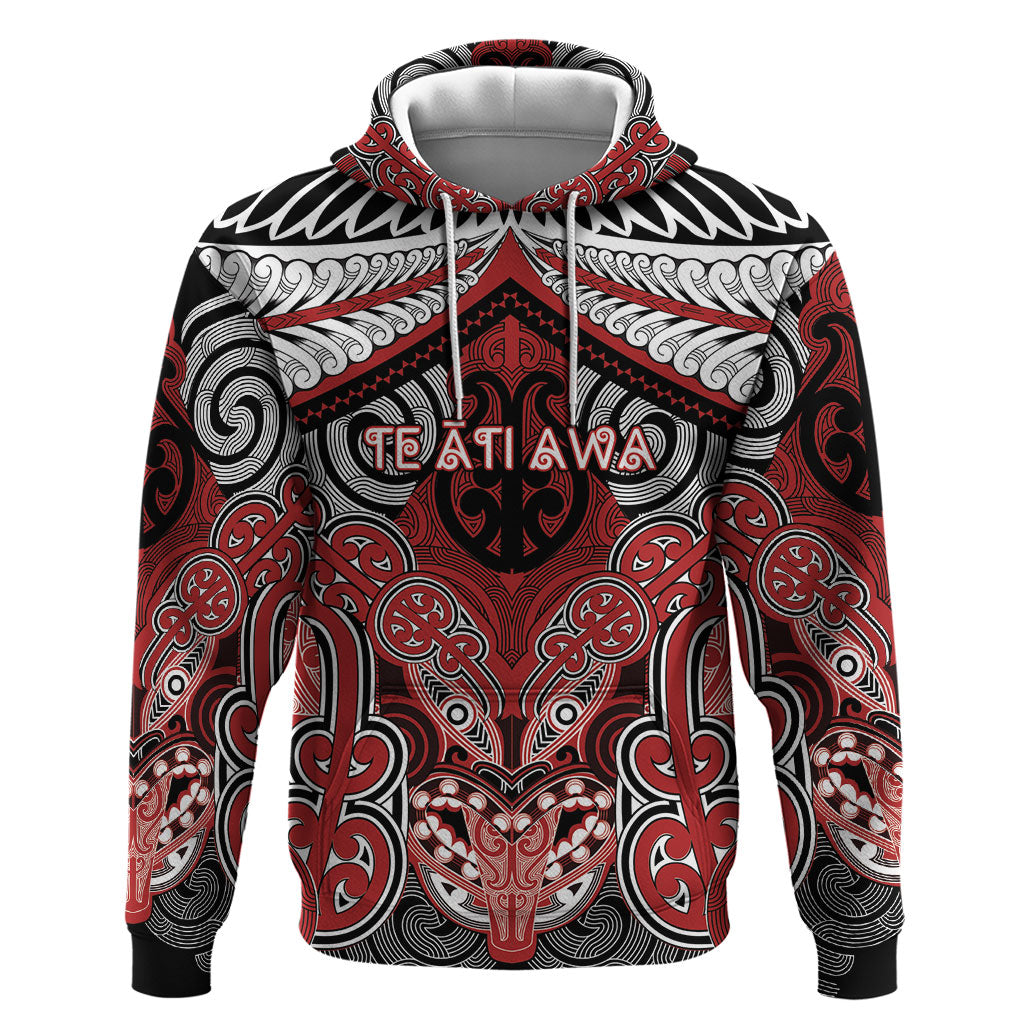 Aotearoa Iwi Te Ati Awa Personalised Hoodie Maori Kowhaiwhai Pattern
