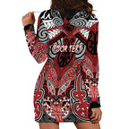Aotearoa Iwi Te Ati Awa Personalised Hoodie Dress Maori Kowhaiwhai Pattern