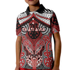 Aotearoa Iwi Te Ati Awa Personalised Kid Polo Shirt Maori Kowhaiwhai Pattern