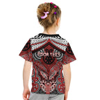 Aotearoa Iwi Te Ati Awa Personalised Kid T Shirt Maori Kowhaiwhai Pattern