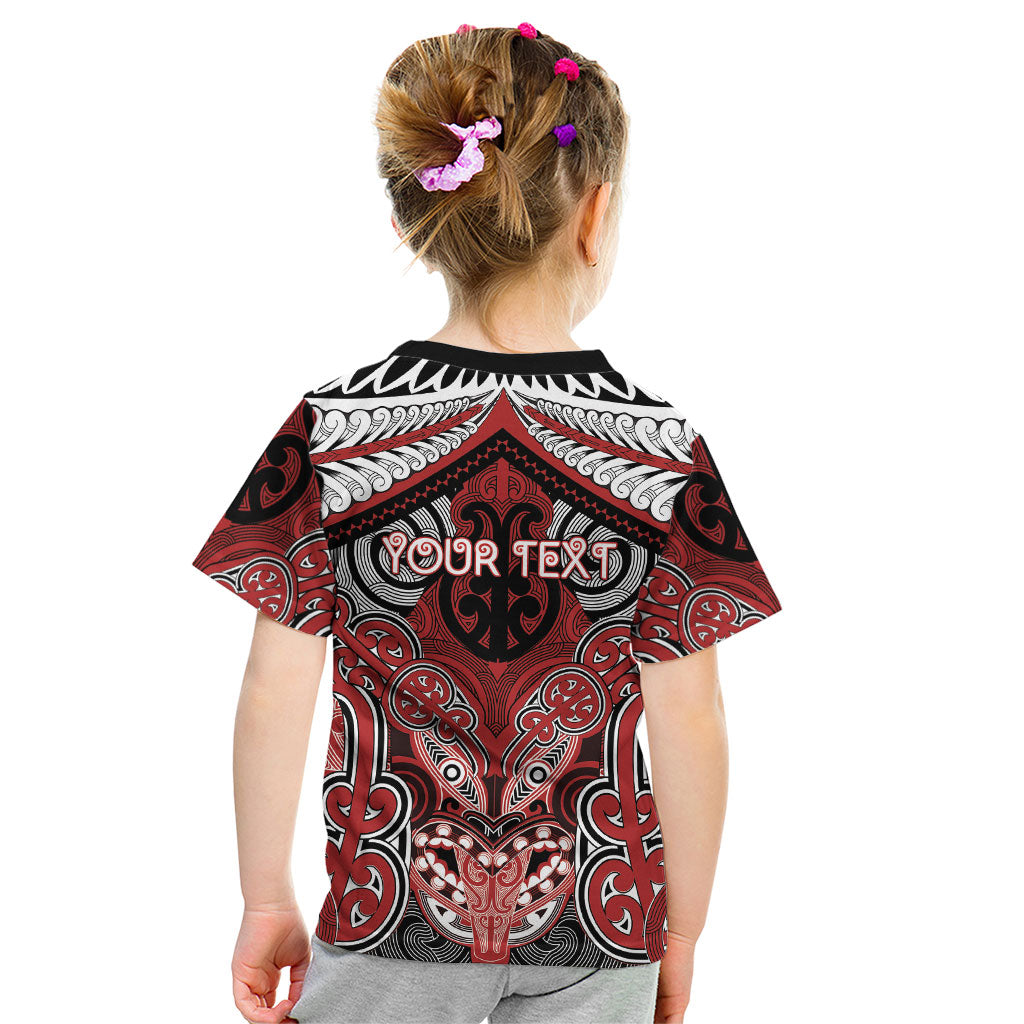 Aotearoa Iwi Te Ati Awa Personalised Kid T Shirt Maori Kowhaiwhai Pattern