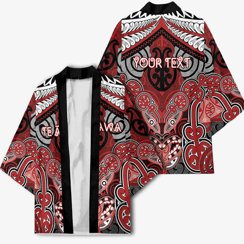 Aotearoa Iwi Te Ati Awa Personalised Kimono Maori Kowhaiwhai Pattern