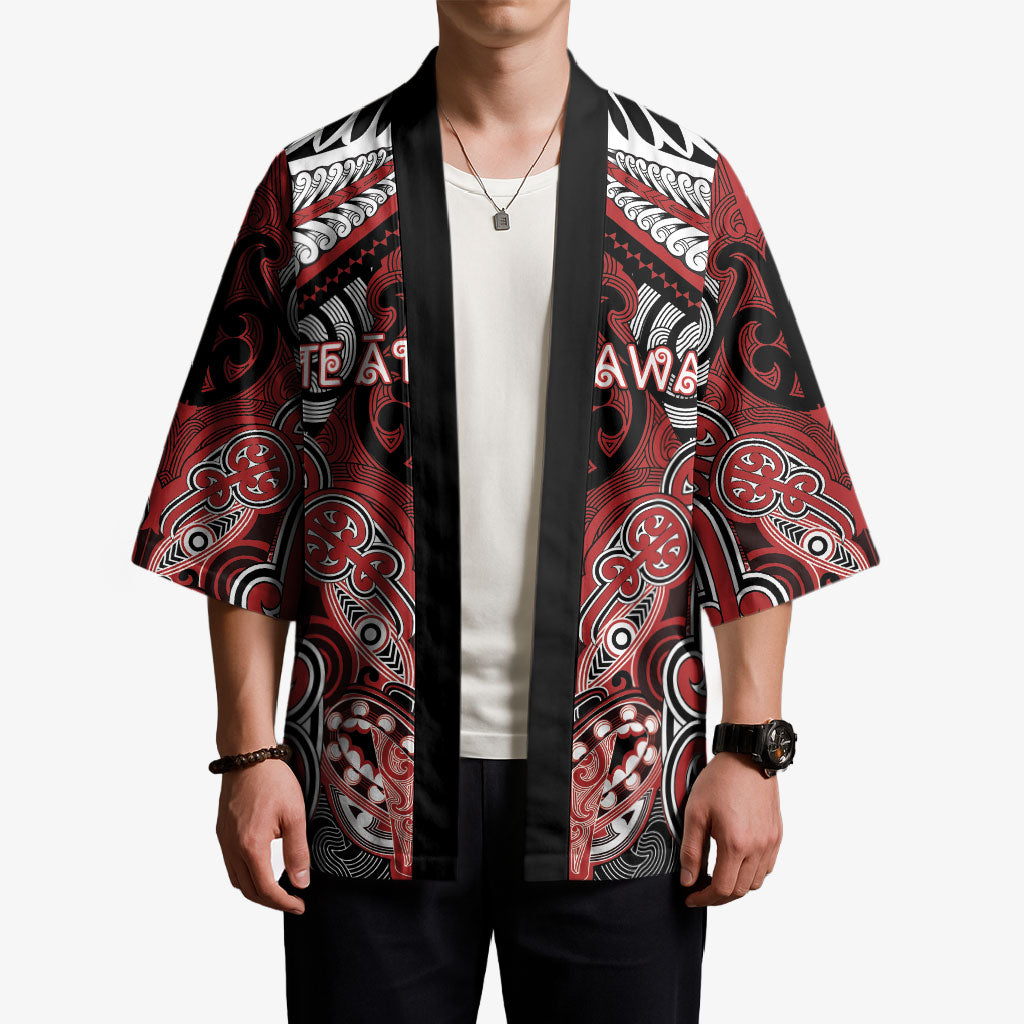 Aotearoa Iwi Te Ati Awa Personalised Kimono Maori Kowhaiwhai Pattern