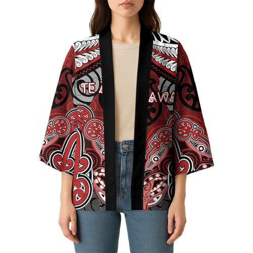 Aotearoa Iwi Te Ati Awa Personalised Kimono Maori Kowhaiwhai Pattern