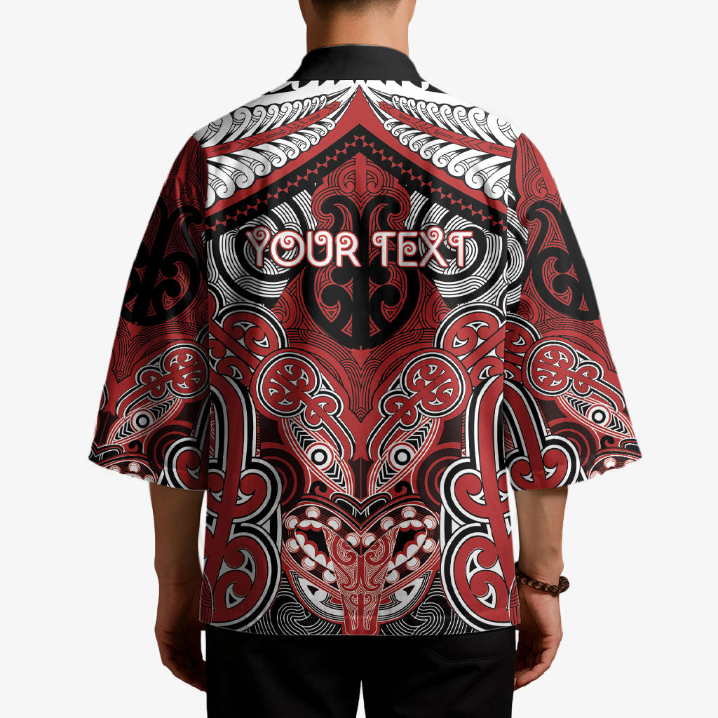 Aotearoa Iwi Te Ati Awa Personalised Kimono Maori Kowhaiwhai Pattern