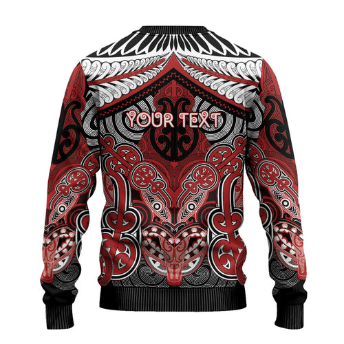 Aotearoa Iwi Te Ati Awa Personalised Ugly Christmas Sweater Maori Kowhaiwhai Pattern