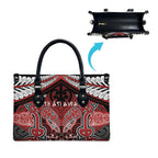 Aotearoa Iwi Te Ati Awa Leather Bag Maori Kowhaiwhai Pattern