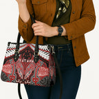 Aotearoa Iwi Te Ati Awa Leather Bag Maori Kowhaiwhai Pattern