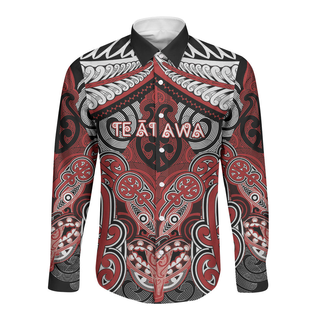 Aotearoa Iwi Te Ati Awa Personalised Long Sleeve Button Shirt Maori Kowhaiwhai Pattern