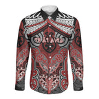 Aotearoa Iwi Te Ati Awa Personalised Long Sleeve Button Shirt Maori Kowhaiwhai Pattern