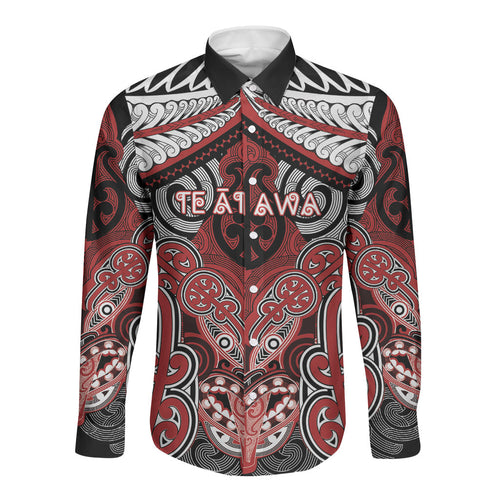 Aotearoa Iwi Te Ati Awa Personalised Long Sleeve Button Shirt Maori Kowhaiwhai Pattern