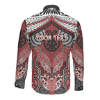 Aotearoa Iwi Te Ati Awa Personalised Long Sleeve Button Shirt Maori Kowhaiwhai Pattern