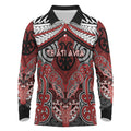 Aotearoa Iwi Te Ati Awa Personalised Long Sleeve Polo Shirt Maori Kowhaiwhai Pattern
