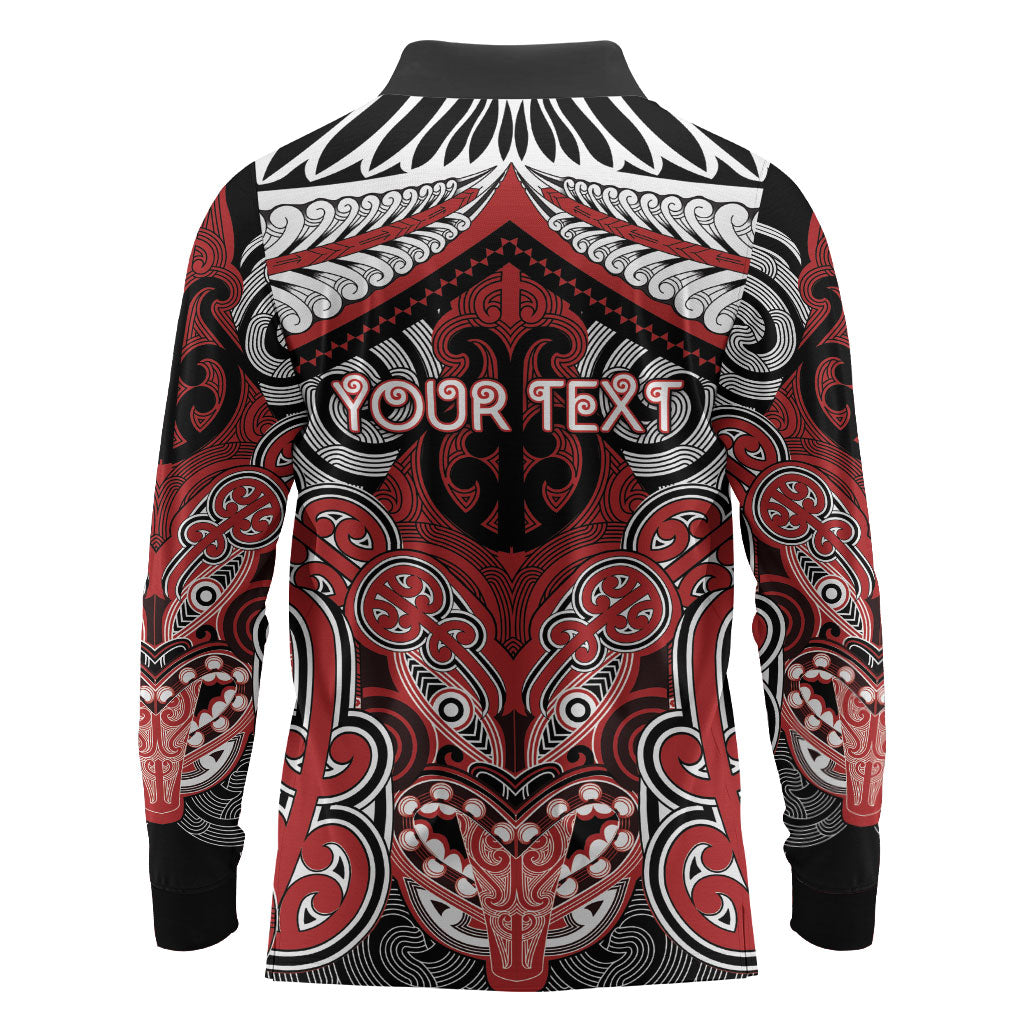 Aotearoa Iwi Te Ati Awa Personalised Long Sleeve Polo Shirt Maori Kowhaiwhai Pattern