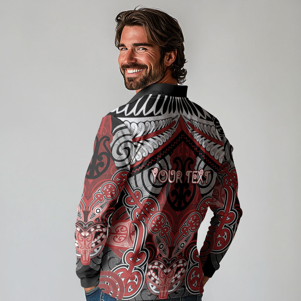 Aotearoa Iwi Te Ati Awa Personalised Long Sleeve Polo Shirt Maori Kowhaiwhai Pattern