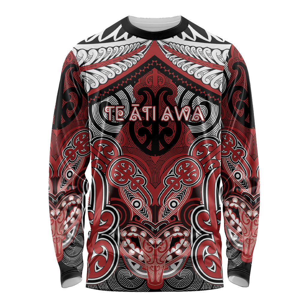 Aotearoa Iwi Te Ati Awa Personalised Long Sleeve Shirt Maori Kowhaiwhai Pattern
