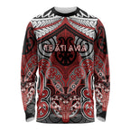 Aotearoa Iwi Te Ati Awa Personalised Long Sleeve Shirt Maori Kowhaiwhai Pattern