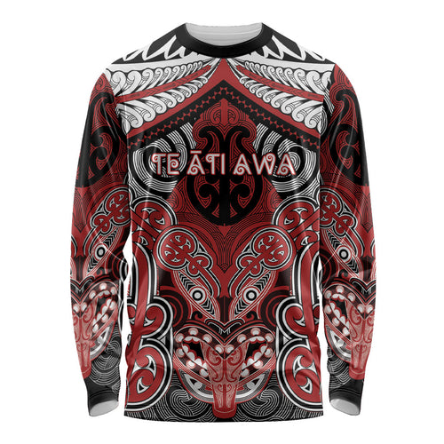Aotearoa Iwi Te Ati Awa Personalised Long Sleeve Shirt Maori Kowhaiwhai Pattern