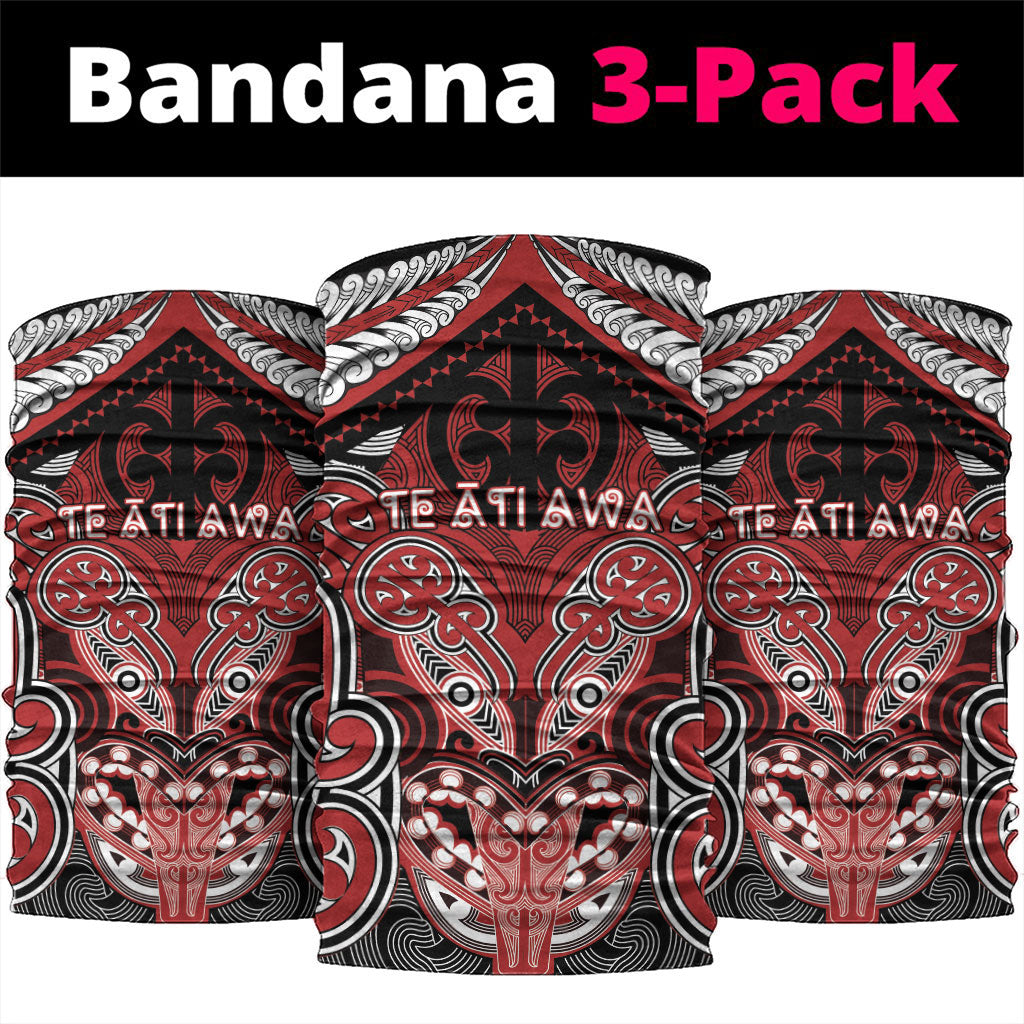 Aotearoa Iwi Te Ati Awa Neck Gaiter Maori Kowhaiwhai Pattern