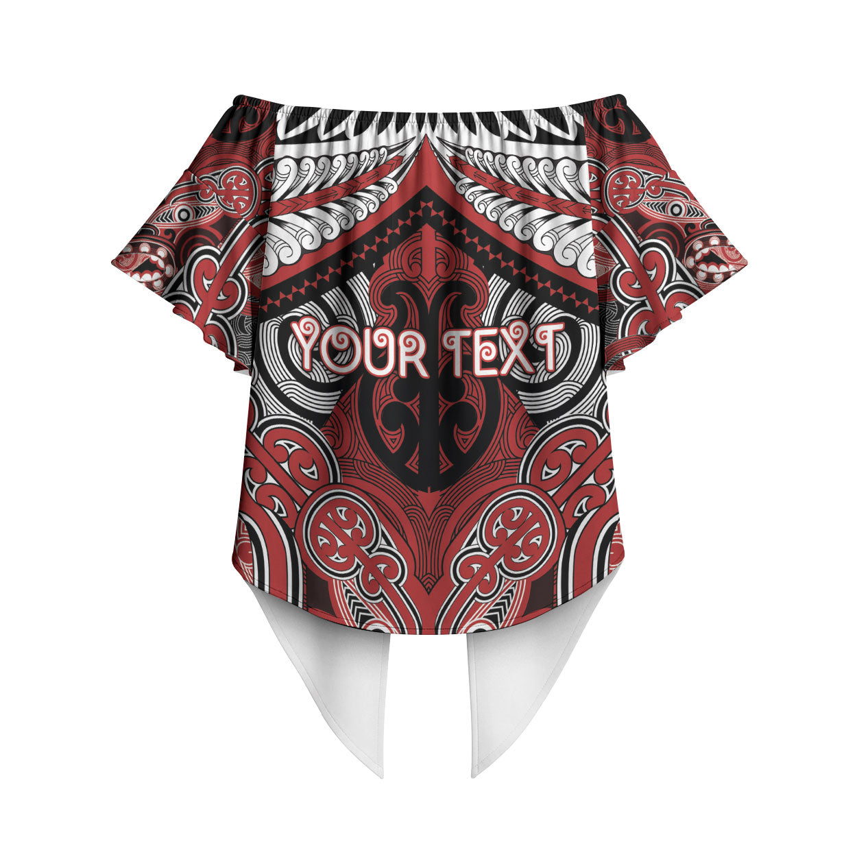 Aotearoa Iwi Te Ati Awa Personalised Off Shoulder Wrap Waist Top Maori Kowhaiwhai Pattern