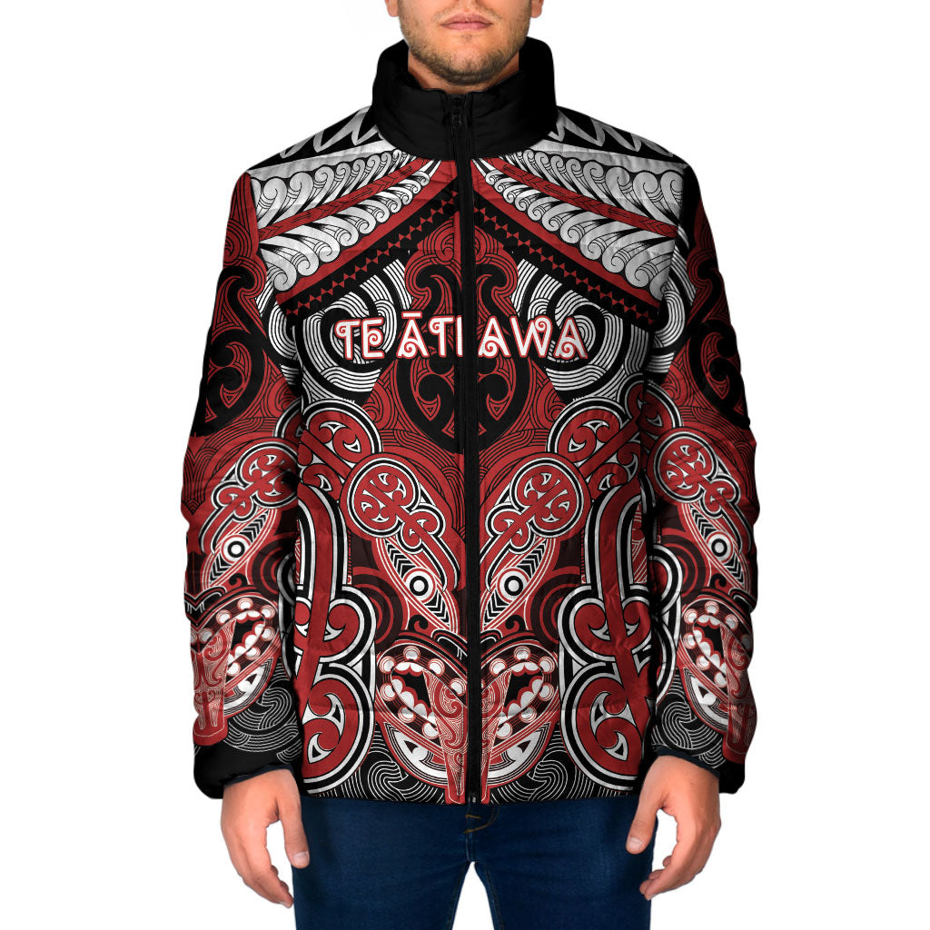 Aotearoa Iwi Te Ati Awa Personalised Padded Jacket Maori Kowhaiwhai Pattern