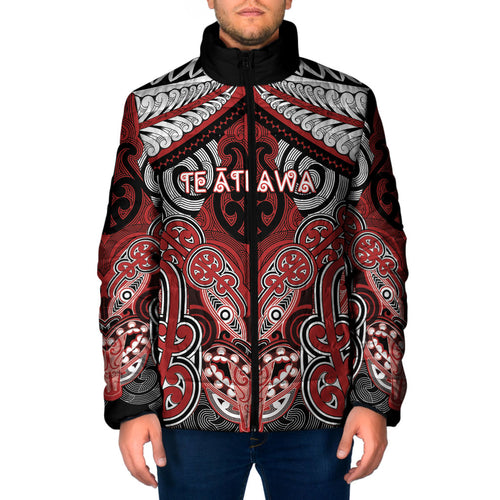 Aotearoa Iwi Te Ati Awa Personalised Padded Jacket Maori Kowhaiwhai Pattern
