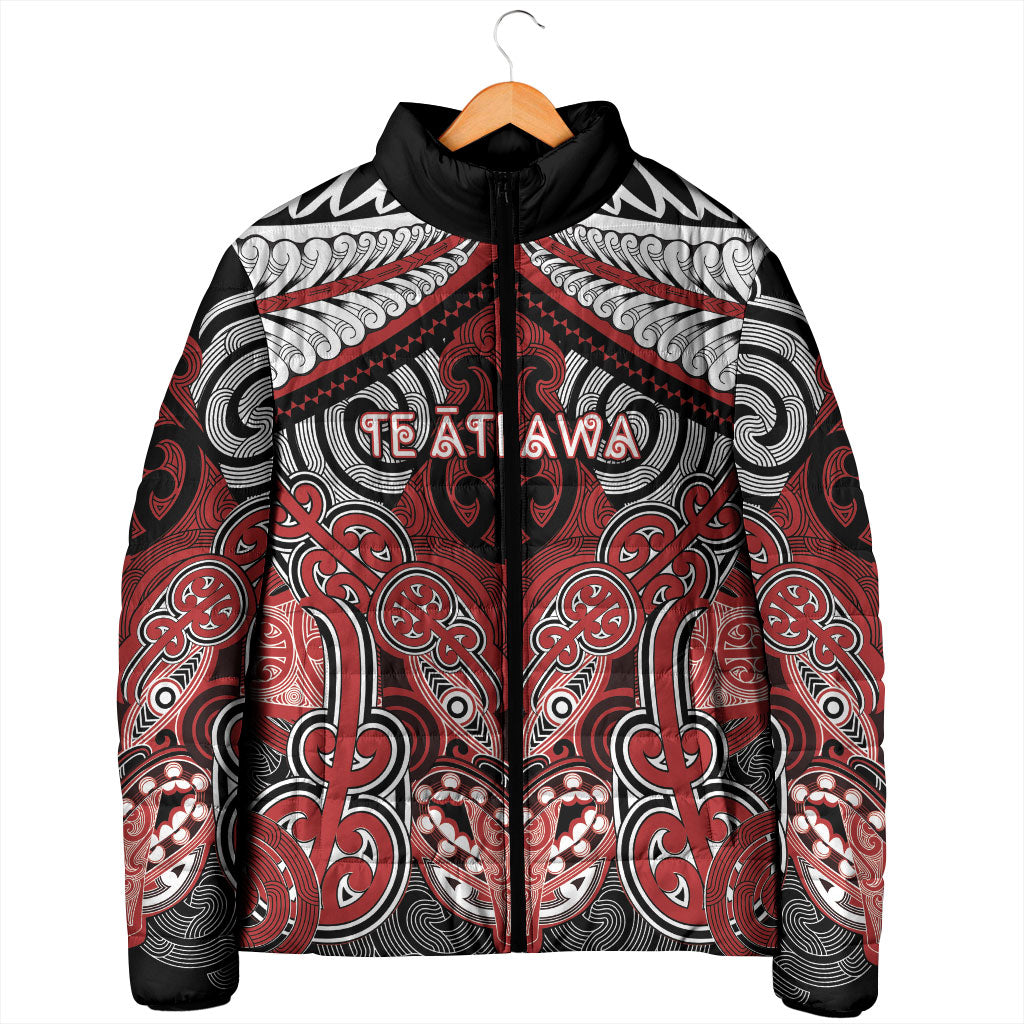 Aotearoa Iwi Te Ati Awa Personalised Padded Jacket Maori Kowhaiwhai Pattern