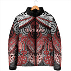Aotearoa Iwi Te Ati Awa Personalised Padded Jacket Maori Kowhaiwhai Pattern