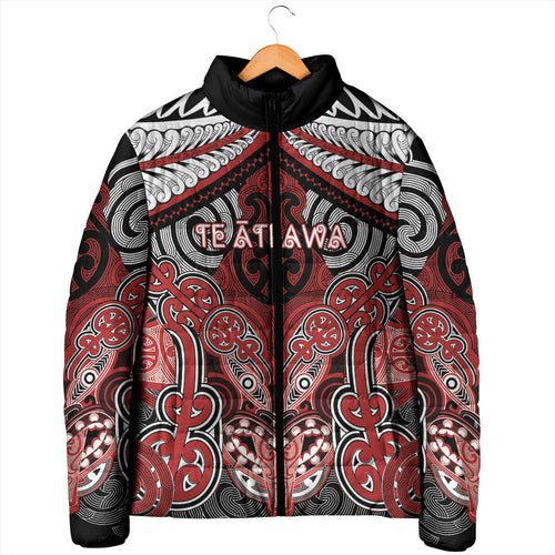 Aotearoa Iwi Te Ati Awa Personalised Padded Jacket Maori Kowhaiwhai Pattern