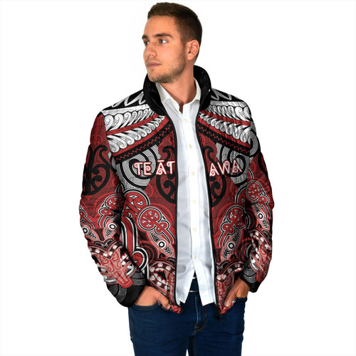 Aotearoa Iwi Te Ati Awa Personalised Padded Jacket Maori Kowhaiwhai Pattern