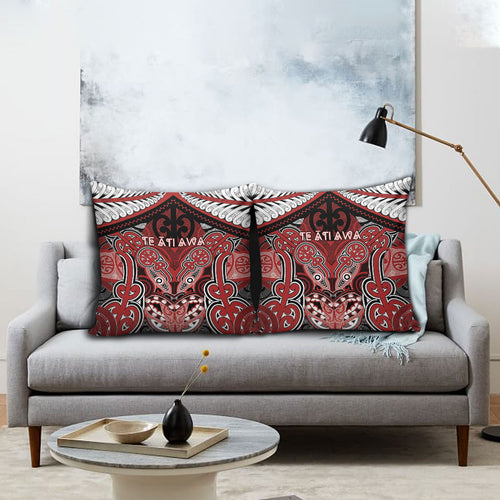 Aotearoa Iwi Te Ati Awa Pillow Cover Maori Kowhaiwhai Pattern