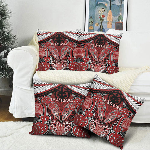 Aotearoa Iwi Te Ati Awa Pillow Cover Maori Kowhaiwhai Pattern