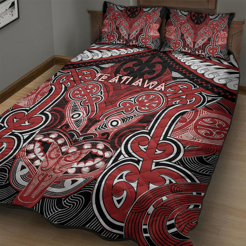 Aotearoa Iwi Te Ati Awa Quilt Bed Set Maori Kowhaiwhai Pattern