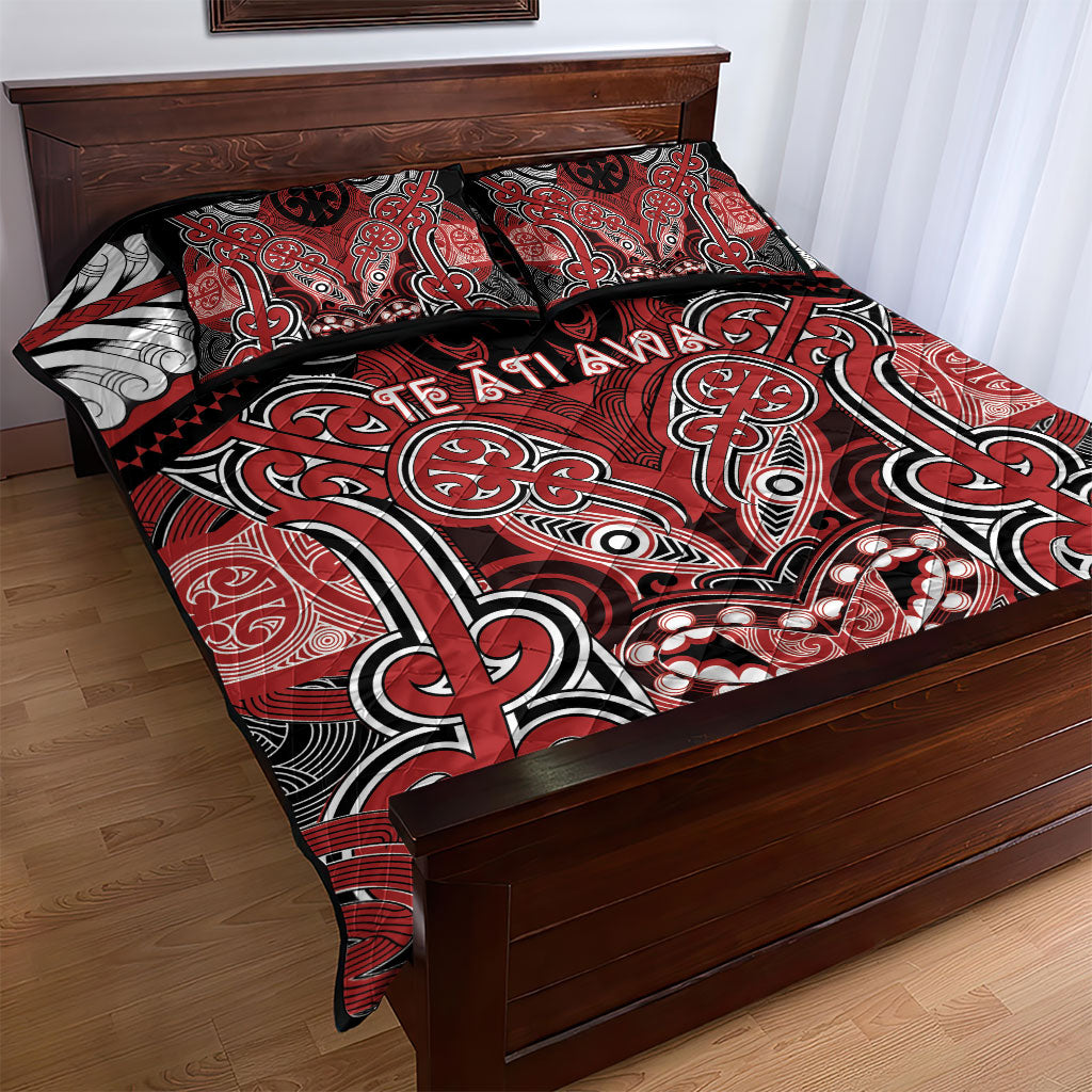 Aotearoa Iwi Te Ati Awa Quilt Bed Set Maori Kowhaiwhai Pattern